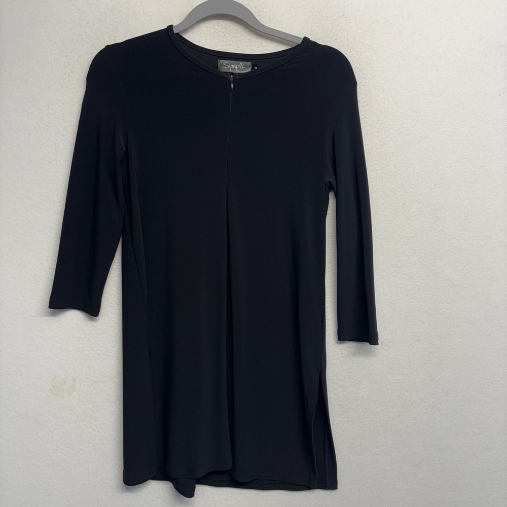 Sympli Canada Black Zip Detail Tunic‎ Blouse 4